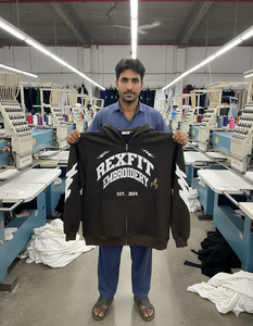 Sweat-shirts en molleton épais de bonne qualité à prix abordables, avec broderie appliquée personnalisée, style streetwear unisexe, fermeture éclair - Product Image 6