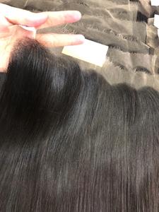 Extensiones de cabello humano Pre-arrancado HD Cierre frontal de encaje suizo Extensiones de cabello vietnamita 100% Cabello crudo vietnamita - Product Image 3