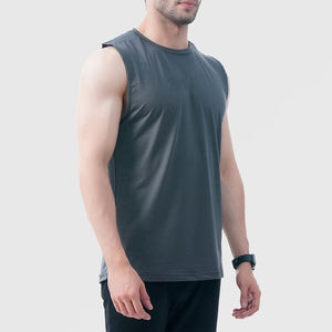Camiseta sin mangas para hombre, chaleco deportivo sin mangas, tela transpirable, suave y cómoda para gimnasio, entrenamiento, correr, ropa informal de verano - Product Image 3