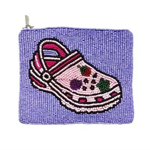 Monedero de cuentas bordado, cartera de monedas con cuentas para adolescentes, monedero colorido con cuentas - Product Image 5