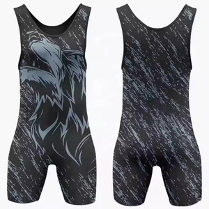 High Quality Custom Design Men's Wrestling Singlet Colorful Sportswear With <b>Heat</b> Transfer Logo Custom Martial Art Singlet - Product Image 3