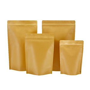 Bolsas Reutilizables de Papel Kraft para Almacenamiento de Alimentos con Ventana, Bolsas de Fondo Plano con Ventana y Cierre - Product Image 5