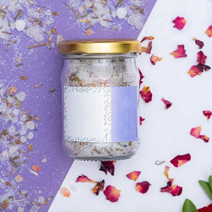 Sel de Bain Naturel aux Herbes en Pot Lavande Fait Main, Bain Minéral Écologique Décoratif pour Spa à Domicile, Soins Personnels, Vente en Gros - Product Image 5
