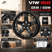 Jantes forgées 5 branches plates avec fentes de 18 à 22 pouces, finition noir satiné, en alliage 6061-T6 VIW-168 pour BMW, Audi, Mercedes-Benz