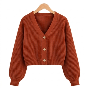 Cardigan en tricot pour femme, style Old Money, vente en gros personnalisée, pour une mode décontractée - Product Image 4