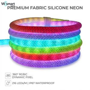 Ruban lumineux néon RGBIC en silicone tissé 360° °   Tube Réticulé Rond IP67 Couleurs Rêveuses pour Événements et Architecture OEM - Product Image 5