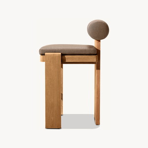 Bar et comptoir Vigo en teck massif avec coussin en tissu résistant au soleil pour usage extérieur. - Product Image 3