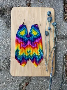 Long Beaded <b>Tassel</b> Bohemian Fringe Drop Statement Seed Bead Tribal Dangle Copper Alloy <b>Earring</b> Wire <b>Earrings</b> for Women Party - Product Image 5