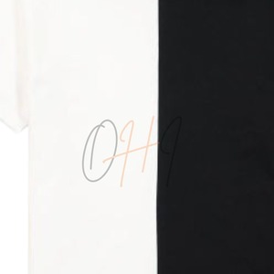 เสื้อยืดผู้ชายทรงโอเวอร์ไซส์ คอโอ ผ้าเจอร์ซีย์ ระบายอากาศได้ดี ลายไท-ได ทูโทน แยกสี ขาวดำ ตัดกัน ผ้าฝ้าย 100% - Product Image 3