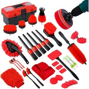 Kit de Detallado de Autos de 35 Piezas, Herramienta de Limpieza de Parabrisas con Caja de Herramientas, Suministros de Cuidado Interior y Exterior para Lavado de Autos - Product Image 1