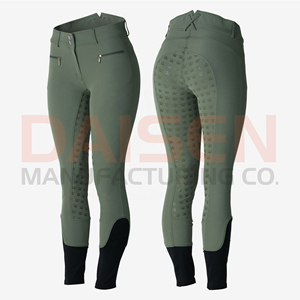 Pantalons d'équitation pour femmes, leggings à grip en silicone, taille haute, tissu extensible, respirant, confortable, vêtements d'équitation - Product Image 5