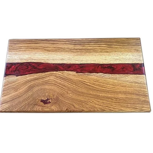 Planche à charcuterie artisanale en bois d'acacia et résine époxy, durable, résistante au lave-vaisselle, pour servir et couper le fromage, le pain, les fruits - Product Image 5