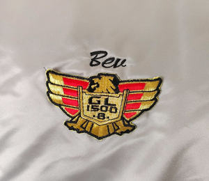 Blouson Bomber en Satin Argenté Brodé Personnalisé pour Homme et Femme, Veste de Pilote Rétro, Blouson de Moto Streetwear, Coupe-Vent - Product Image 4