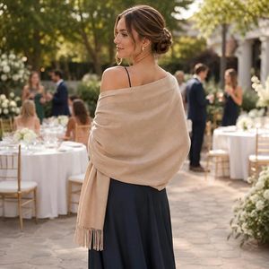 Modern Women's Long Soft <b>Shawl</b> Wrap Fringe Scarf Shoulder Cover <b>for</b> Evening <b>Wedding</b> Travel and Daily Outfits - Product Image 3