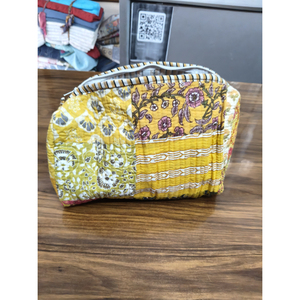 กระเป๋าเครื่องสำอางแบบพกพา ลายปักเรขาคณิตสไตล์โบฮีเมียน วินเทจ เป็นมิตรกับสิ่งแวดล้อม ทนทาน  ผ้าหุ้มกระเป๋า  ลายหลากสี - Product Image 4