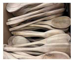 Cuillères en bois faites à la main, formes uniques, cuillères à café et à dessert, emballage personnalisé OEM disponible - Product Image 1