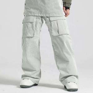 Waterproof Corduroy Ski Pants Men Women Baggy Snowboarding Pants Thermal <b>Cargo</b> Winter Outdoor Snow <b>Trousers</b> Wide Leg Ski Wear - Product Image 2