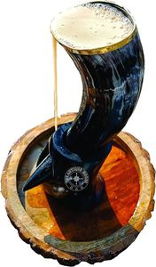 Handmade High Quality Viking Ox <b>Drinking</b> Horn Handcrafted Natural Crafts with <b>Stand</b> Polished Style Directly From India - Product Image 3