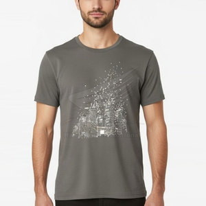T-shirt pour homme personnalisé avec strass, dernier design, 100% coton, respirant, décontracté, manches courtes, été - Product Image 3