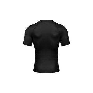 Camiseta Deportiva de Compresión de Manga Corta para Hombre, Negra, Ajustada, de Secado Rápido, Cuello Redondo, Tejido de Poliéster - Product Image 5