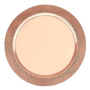 Assiette de Présentation en Cuivre Finition Premium – Sous-Assiette Élégante pour Mariages de Luxe, Dîners, Restaurants, Hôtels et Décorations de Fêtes - Product Image 3