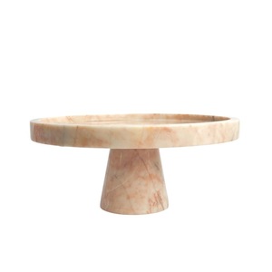 Support à gâteau rond en marbre naturel avec couvercle en verre transparent pour comptoir de cuisine et fêtes - Product Image 2