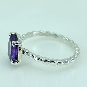 Amethyst <b>Ring</b> 925 Sterling Silver Handmade Promise <b>Ring</b> for Women Sizes 4 to 13 US Natural Stone Cut Bezel Setting for Everyday - Product Image 4