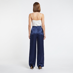 Pantalon ample en satin 100 % soie pour femme, coupe décontractée, longueur intégrale, mode estivale, taille oversize, jambe large, jogging - Product Image 2