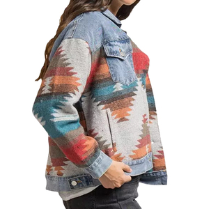 Veste Bomber en Jean pour Femme Personnalisée avec Patch Jacquard – Tissu Respirant Rembourré en Coton – Style Tapisserie – Nouvelle Collection – Vente Flash - Product Image 6