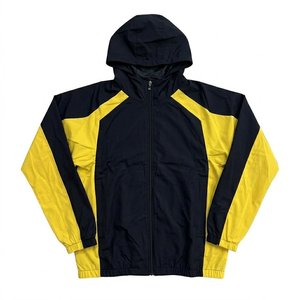 RTS High Demanding Custom Logo Yellow Black Men's Nylon <b>Wind</b> <b>Breaker</b> Sets Suits For Summer Outdoors Men Highstreet Hoodie Shorts - Product Image 2