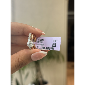 Exclusivo conjunto nupcial de diamantes cultivados en laboratorio, anillo solitario de 1.84 quilates VVS VS EF, oro macizo, joyería fina para mujer - Product Image 5