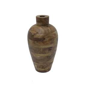 Jarrón Ovalado Grande de Madera de Acacia Segmentada, Florero Decorativo de Madera de Cuerpo Ancho para Centro de Mesa de Boda y Decoración Rústica - Product Image 2