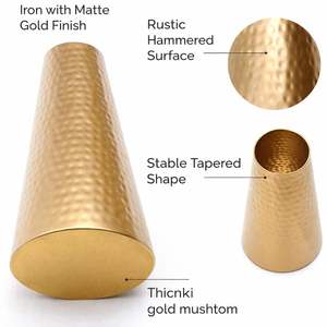 Florero Metálico para Decoración del Hogar, Florero de Mesa para Sala de Estar, Comedor, Oficina, Centro de Mesa para Bodas - Product Image 5