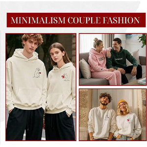 Sudaderas con capucha bordadas con diseño de nutria rosa y negra para mujer, sudadera informal con estampado de dibujos animados, sudadera con capucha de fibra de bambú y algodón, ropa de otoño - Product Image 6