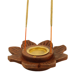 Support de brûleur d'encens en bois fait main avec finition bois pour la décoration intérieure, support pour bâtonnets d'encens et cire aromatique - Product Image 3