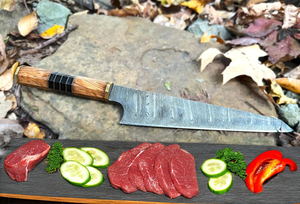 Couteau de Chef Professionnel Artisanal LEGACY BLADES en Acier Damas, Manche en Bois de Palissandre, Lame de 8-9,9 pouces, Conception Ambidextre, Moderne - Product Image 4