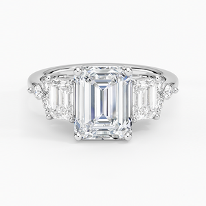 BOJ <b>Ring</b> 0124 <b>Emerald</b> Cut 925 <b>Silver</b> Cluster Prong Setting Solitaire Diamond <b>Ring</b> 2ct D Color VVS1 Moissanite GRA Certified - Product Image 1