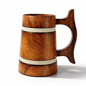 Jarra de Cerveza de Madera Hecha a Mano con Acabado Sheesham, Estilo Barril, Ligera y Duradera, para el Hogar, Bar, Cafetería y Regalo para Fiestas - Product Image 1