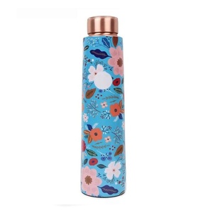Bouteille d'eau en cuivre chic vintage à motif bohème avec couvercle, portable pour l'extérieur - Product Image 5