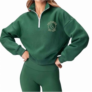 High Quality Custom <strong>Women</strong> Lightweight Casual <strong>Half</strong> <strong>Zip</strong> Top <strong>Women</strong> Quarter <strong>Zip</strong> Outdoor Fleece Pullover Relaxed <strong>Zip</strong> <strong>Sweatshirt</strong> - Product Image 6