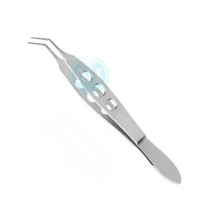 Instrumentos de Microcirugía Oftálmica, Pinzas McPherson de 7.5mm con Mordazas Anguladas de Acero Inoxidable - Product Image 2