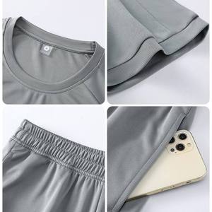 Nuevo Conjunto Deportivo para Hombre 2025, Pantalones Cortos Transpirables de Poliéster, Camiseta de Manga Corta para Fitness, Venta Caliente - Product Image 3