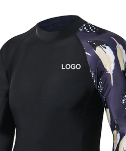 Custom Logo <b>Men's</b> Breathable <b>Compression</b> Rash Guard Long Sleeve UPF 50+ Sublimated Spandex/Polyester MMA BJJ Surfing <b>Shirt</b> - Product Image 4