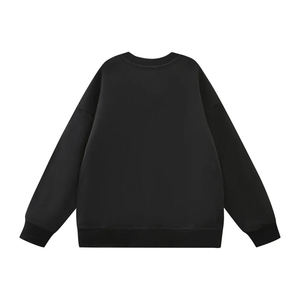 เสื้อสเวตเชิ้ตคอกลมสีเบจทรงโอเวอร์ไซส์สำหรับผู้ชาย ผ้าถักเนื้อฝ้ายสีพื้น สวมใส่สบายๆ ในฤดูใบไม้ร่วง - Product Image 3