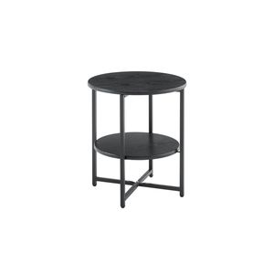 Set di 2 Comodini Rotondi a 2 Livelli in Stile Rustico per Spazi Piccoli - per Camere da Letto e Soggiorno - Product Image 4