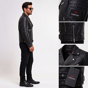 Veste en cuir pour homme de qualité supérieure, conçue pour un usage quotidien avec une coupe confortable et des performances durables. - Product Image 3