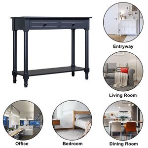2-Tier Console Table with 2 Drawers for Entryway or Sofa Storage Shelves for Entryway Furniture - Product Image 2
