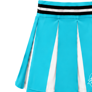 Jupe plissée bleu cyan pour femme, taille haute, uniforme d'équipe athlétique, performance de danse, entraînement, compétition - Product Image 5