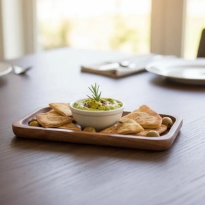 Bandeja de Servir Moderna, Personalizable, Hecha a Mano, Ecológica, de Madera Maciza de Acacia, para Café, Té, Desayuno, Merienda, Decoración Otomana - Product Image 5