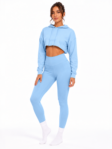 woman crop hoodie with fashionable design soft comfortable fabric lightweight feel perfect for modern <b>wardrobe</b> everyday outfits - Product Image 4